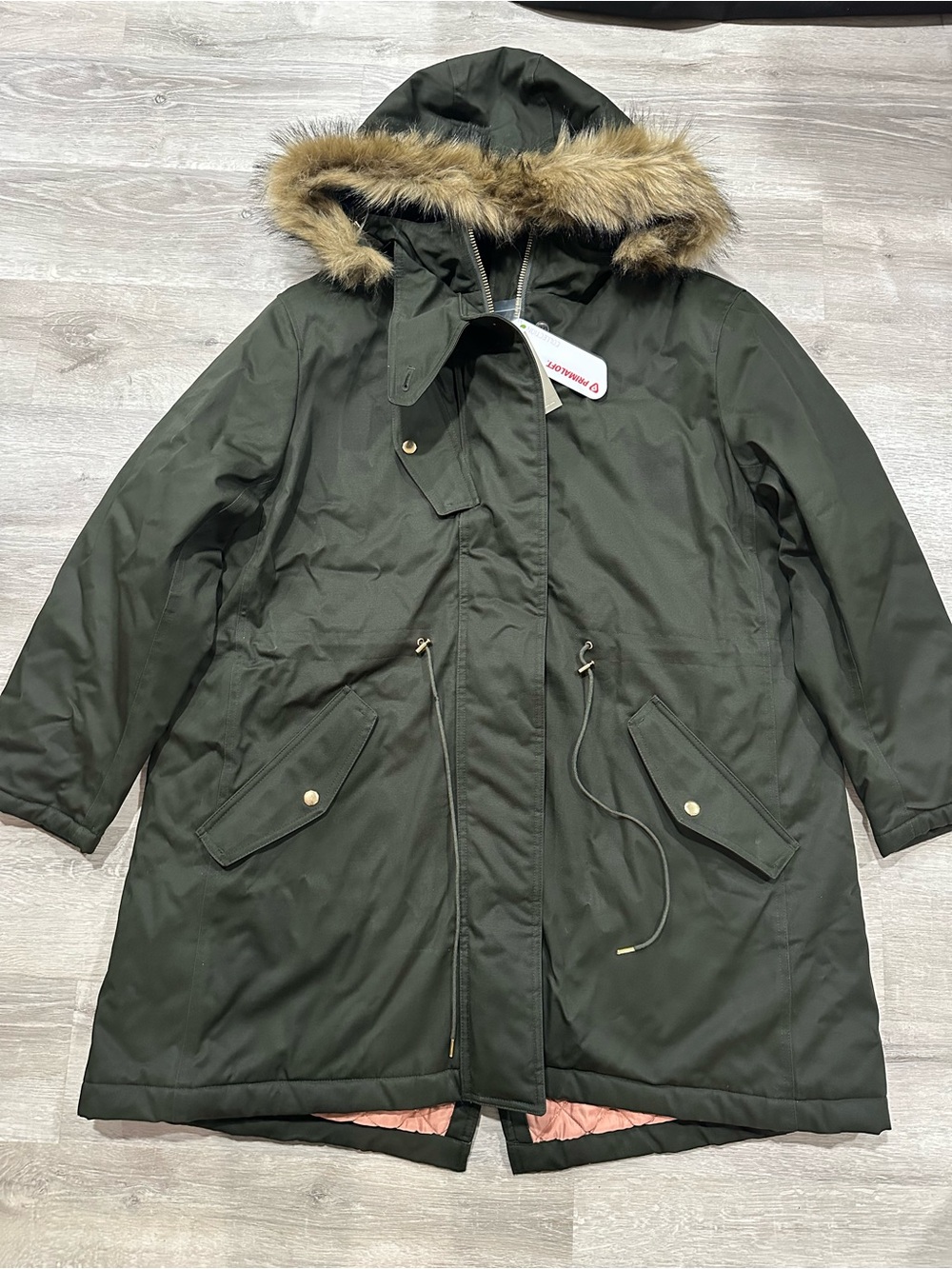 I361 NWT J.Crew $398 Olive Perfect Winter Parka Jacket PrimaLoft Womens Size XXL